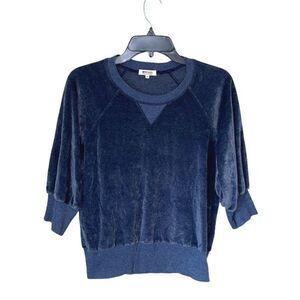 La MADE Velour Short Sleeve Crewneck‎ Sweatshirt Blue Size Medium